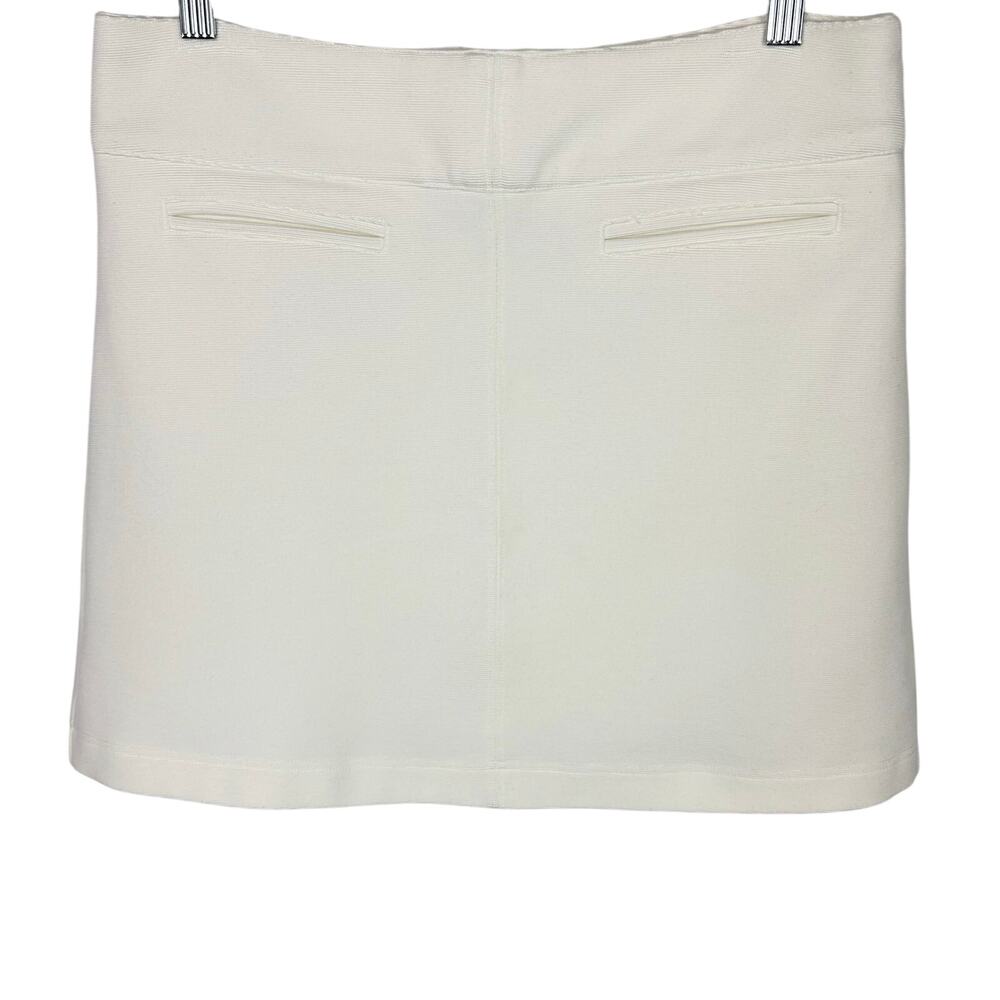 Anthropologie Maeve Womens Mod Mini Skirt Ivory Stretch Viscose Size Small